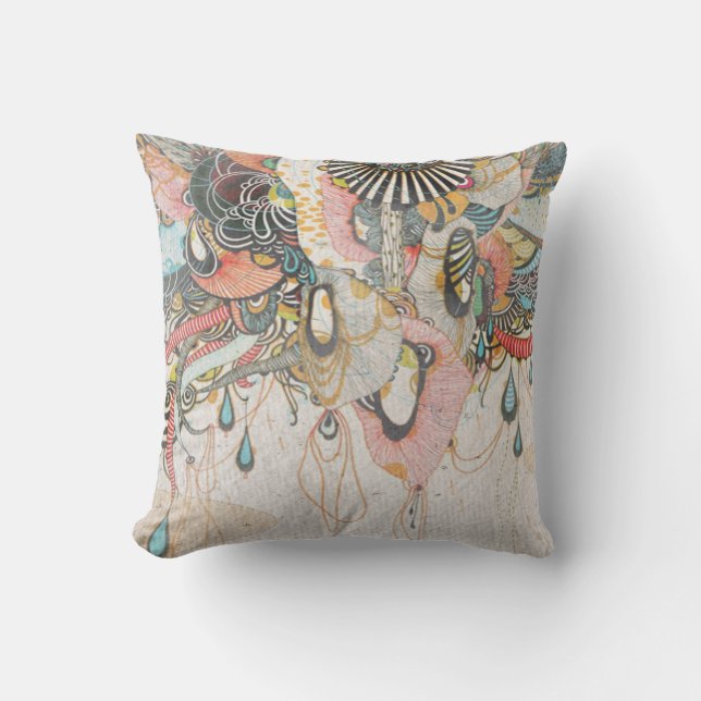 Doodling on the Language of Light Throw Pillow (Front)