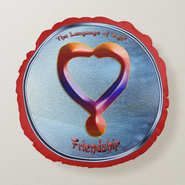 Doodling on the symbol of Friendship Round Pillow (Front)