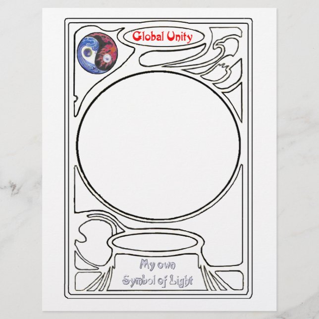 Doodling on the symbol of Global Unity Letterhead (Front)