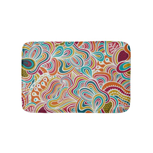 Doodling pattern bathroom mat (Front)