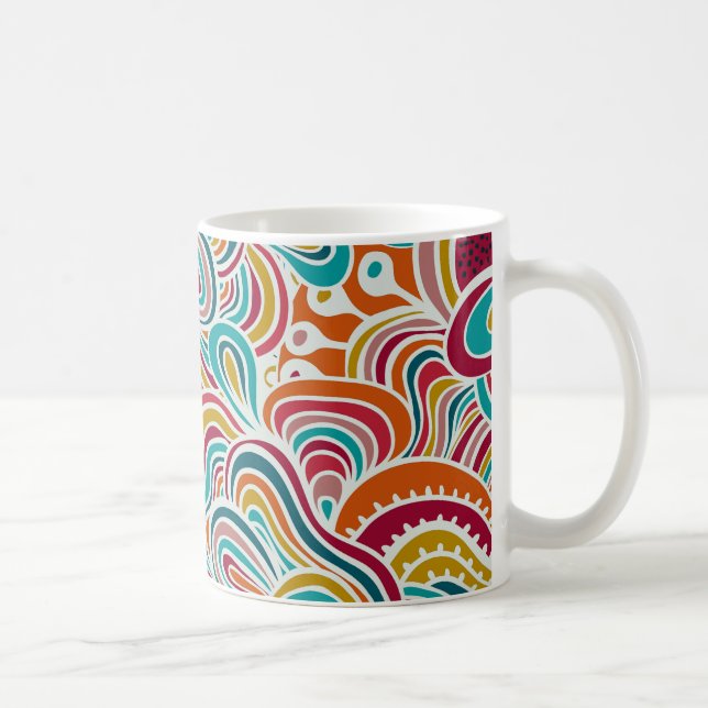 Doodling pattern coffee mug (Right)