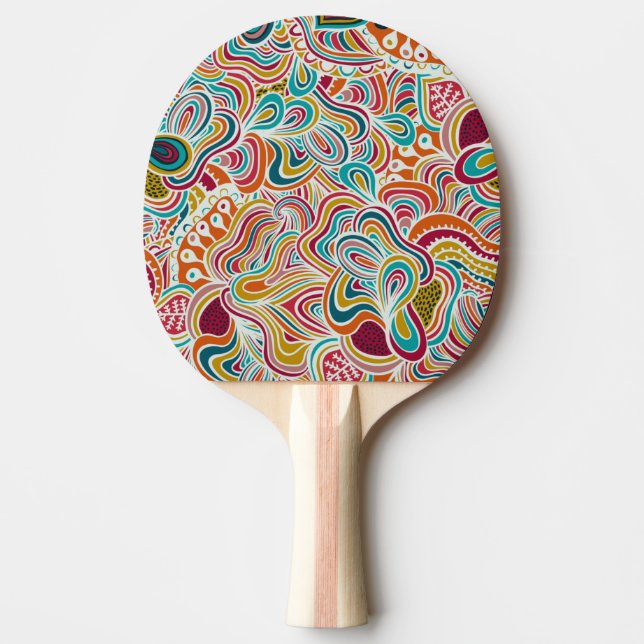 Doodling pattern Ping-Pong paddle (Front)