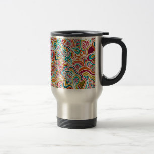Doodling pattern travel mug