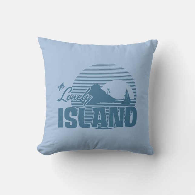 Dookie Island - Blue Throw Pillow (Front)