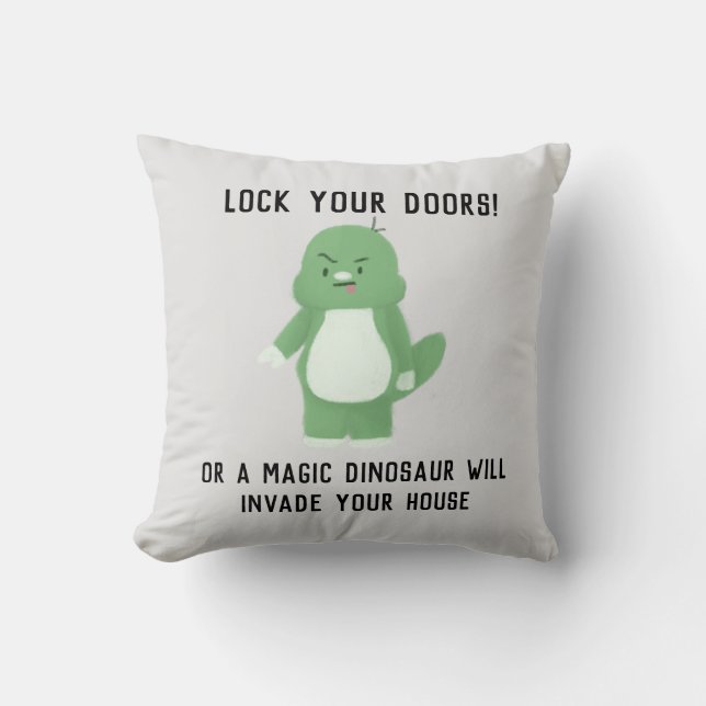 Dooly the Magic Dinosaur Pillow (Front)