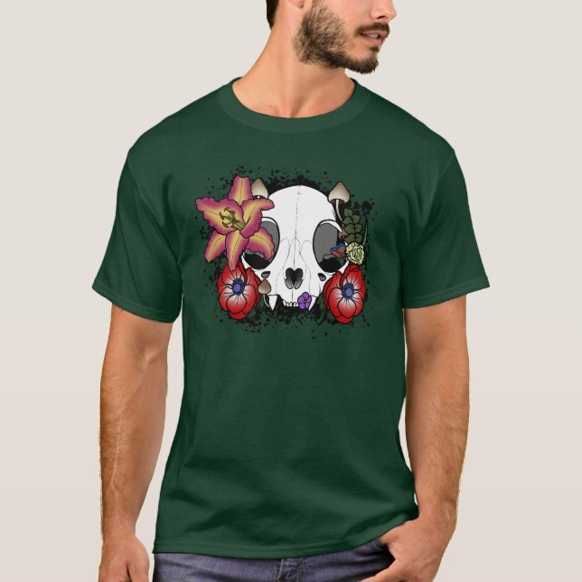Doom and Bloom Cat Skull T-Shirt (Front)