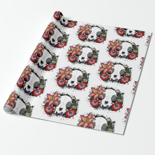 Doom and Bloom Cat Skull Wrapping Paper