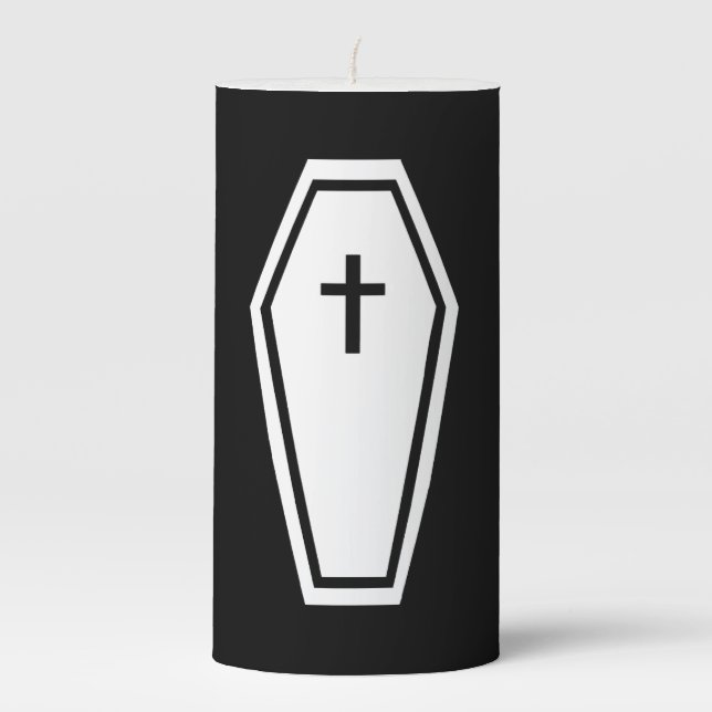 Doom Coffin Pillar Candle (Front)