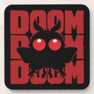 DOOM DOOM DOOM Kawaii Mothman Cryptid Beverage Coaster