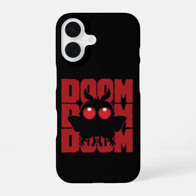 DOOM DOOM DOOM Kawaii Mothman Cryptid iPhone Case (Back)