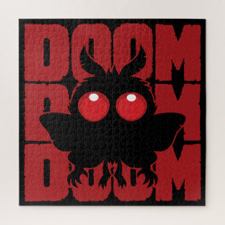 DOOM DOOM DOOM Kawaii Mothman Cryptid Jigsaw Puzzle