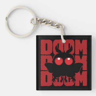 DOOM DOOM DOOM Kawaii Mothman Cryptid Keychain