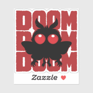 DOOM DOOM DOOM Kawaii Mothman Cryptid Sticker