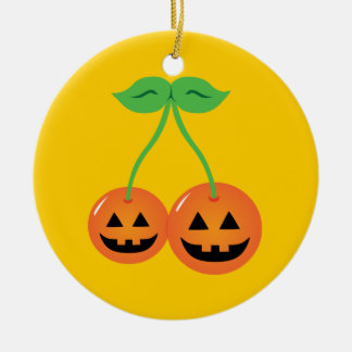 Doom Jack o' Lantern Cherries Ceramic Ornament