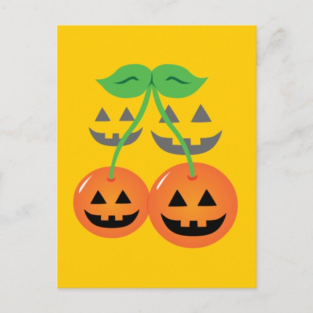 Doom Jack o' Lantern Cherries Postcard (Front)