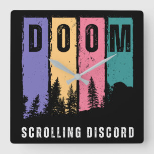 Doom Scrolling Discord Square Wall Clock