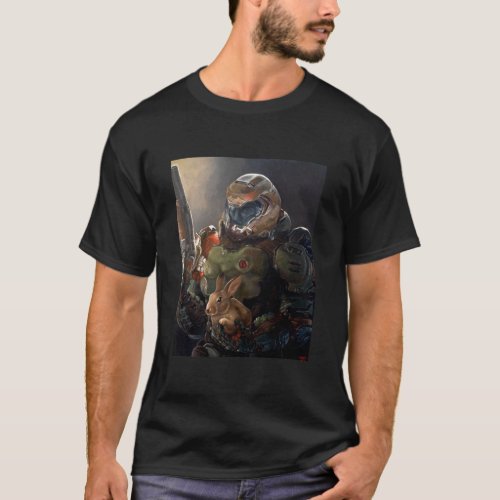 Doom Slayer with bunny Classic T_Shirt