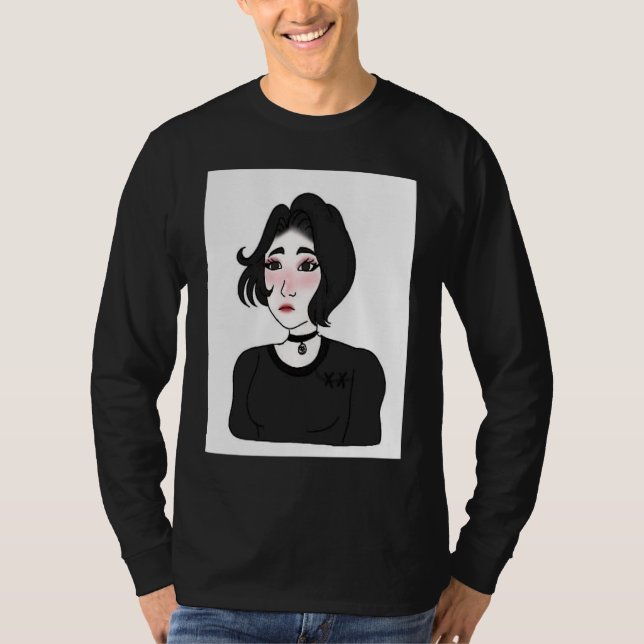 Doomer girl E girl Feels Wojak Meme T-Shirt (Front)