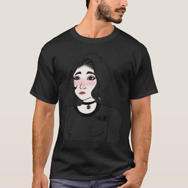 Doomgirl E girl Feels Wojak Meme T-Shirt (Front)