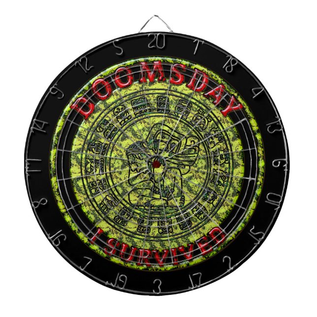Doomsday - I survived | Maya Prophecy Dart Board (Front)