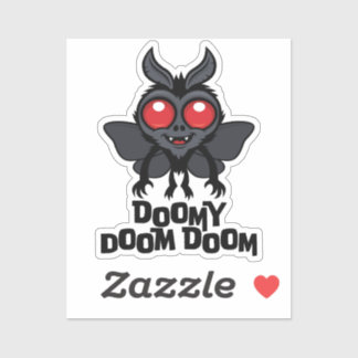 Doomy Doom Doom Cute Mothman Cryptid Sticker