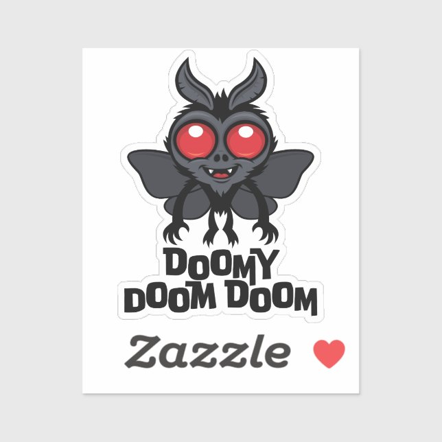 Doomy Doom Doom Cute Mothman Cryptid Sticker (Sheet)