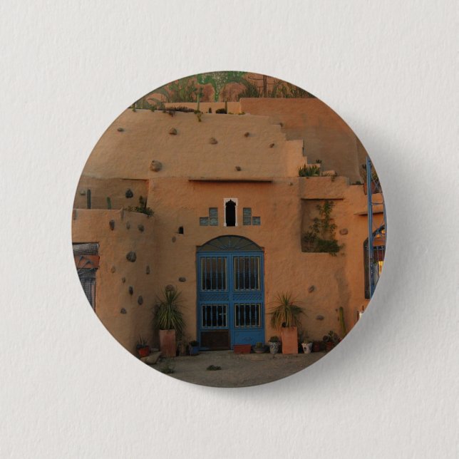 Door Cool Clay House Photo Round Badge Pinback Button (Front)