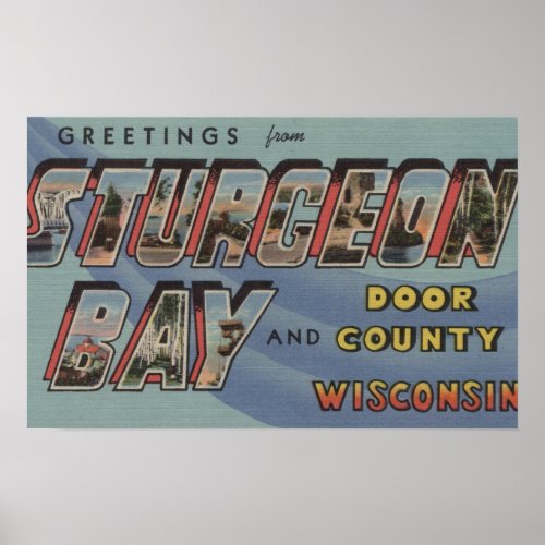 Door County _ Large Letter Scenes Poster