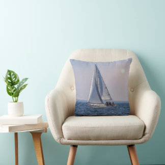 Door County Sailboat – Lake Michigan Blank  Throw Pillow