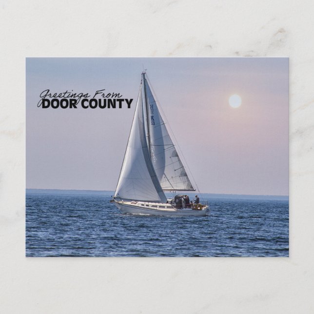 Door County Sailboat – Lake Michigan  Postcard (Front)