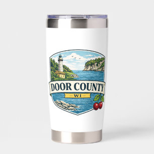 Door County, WI Lighthouse and Lake MichiganMagnet Insulated Tumbler