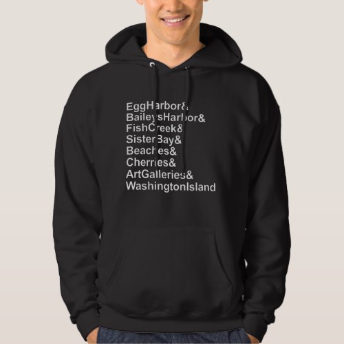 Door County Wisconsin Ampersand List Hoodie