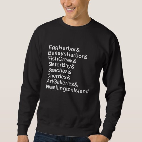 Door County Wisconsin Ampersand List Sweatshirt