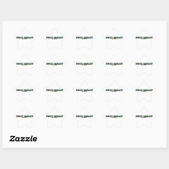 Door County Wisconsin Big Letter  Star Sticker (Sheet)