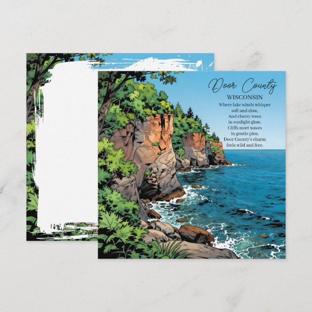 Door County, Wisconsin Illustration and Poem (Front/Back)