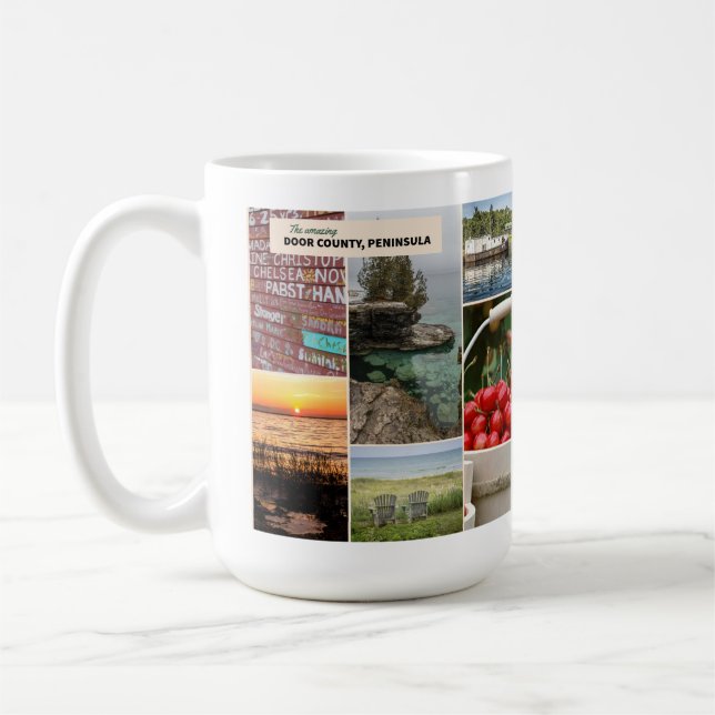 Door County, Wisconsin – Landmarks, Local Favorite Coffee Mug (Left)