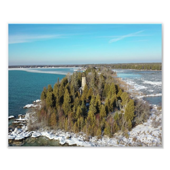 Door County Wisconsin Lighthouse Baileys Harbor Photo Print (Front)