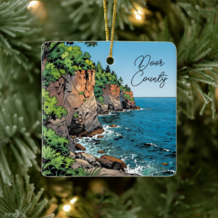 Door County, Wisconsin Travel Souvenir Keepsake Ceramic Ornament