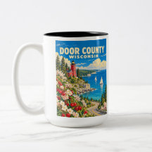 Door County Wisconsin Vintage Lighthouse Cherry Ar