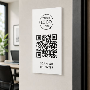 Door Entry Sign Scan To Enter QR Code Signs