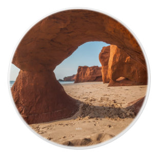 Door handle, beach and cap photo ceramic knob