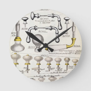 Door handles, from a trade catalogue of domestic g round clock