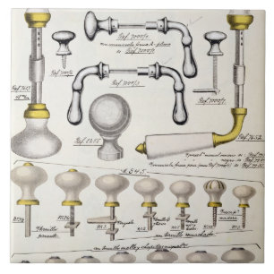 Door handles, from a trade catalogue of domestic g tile