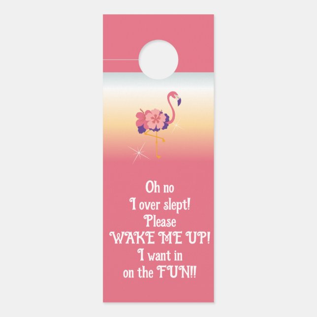 Door Hanger Flamingo Sunset Do Not Disturb (Front)
