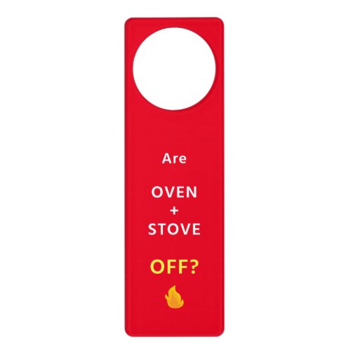 Door Hanger _ KITCHEN SAFETY Reminder _ Oven OFF