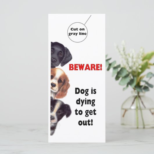 Door hanger Warning sign Dog Pet sign (Standing Front)