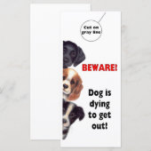 Door hanger Warning sign Dog Pet sign (Front/Back)