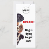 Door hanger Warning sign Dog Pet sign (Front)