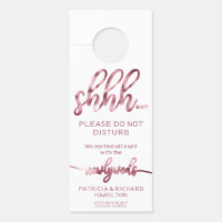 Door Hanger Wedding Do Not Disturb Sign
