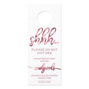 Door Hanger Wedding Do Not Disturb Sign